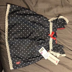 US polo infant girls dress with butt ruffle 6/9mo
